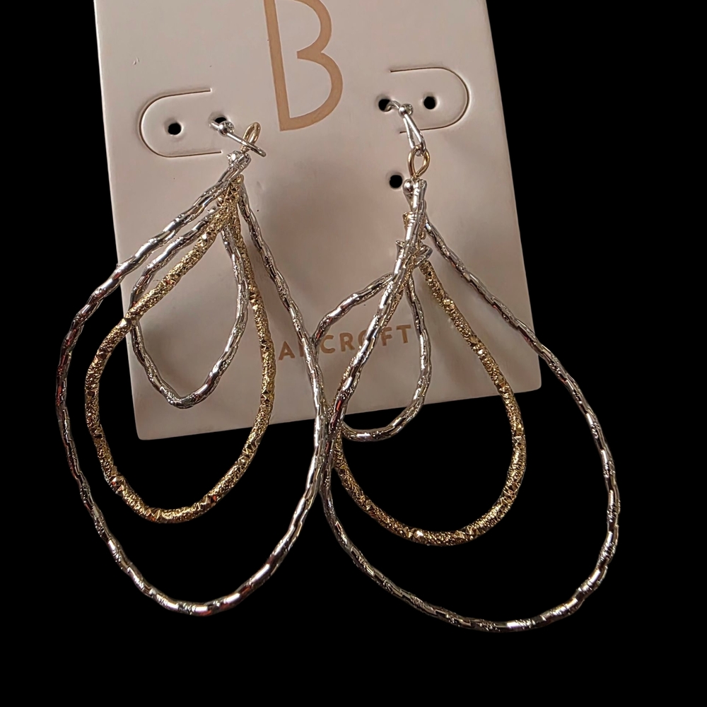 Bancroft 2 Toned Gold And Silver Tear Drop Dangle